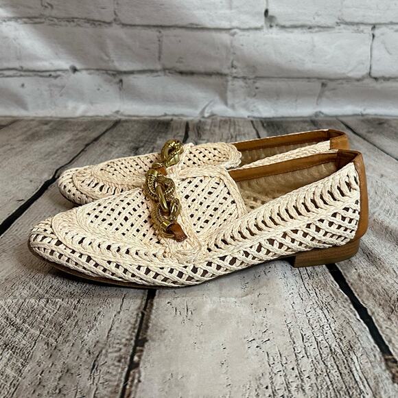 D10 Tory Burch Women’s Tan Leather Loafers, Size 8.5 - Picture 5 of 9